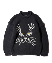画像をギャラリービューアに読み込む, THRIFTY LOOK / HAND KNITTING "CAT" ROLL NECK SWEATER