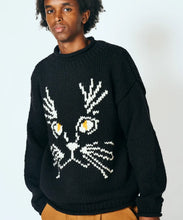 画像をギャラリービューアに読み込む, THRIFTY LOOK / HAND KNITTING "CAT" ROLL NECK SWEATER