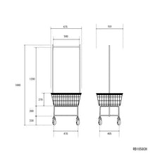 画像をギャラリービューアに読み込む, 【35%off‼️】LAUNDRY CART DOUBLE POLE