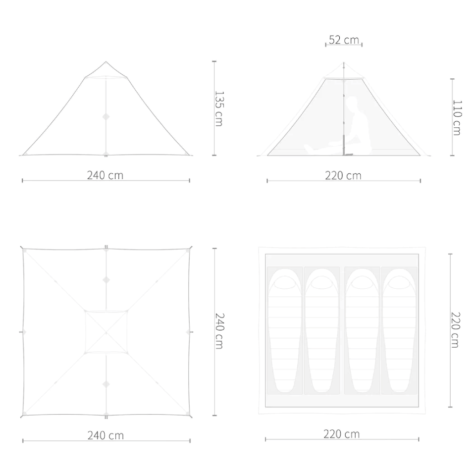 新品未使用品　Pre Tents Mega プレテント　メガ Pre Tents プレテント Mega Pewter - Nicetime Mountain Gallery